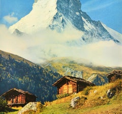 Original Vintage Swiss Travel Poster Zermatt Matterhorn Cervin Switzerland