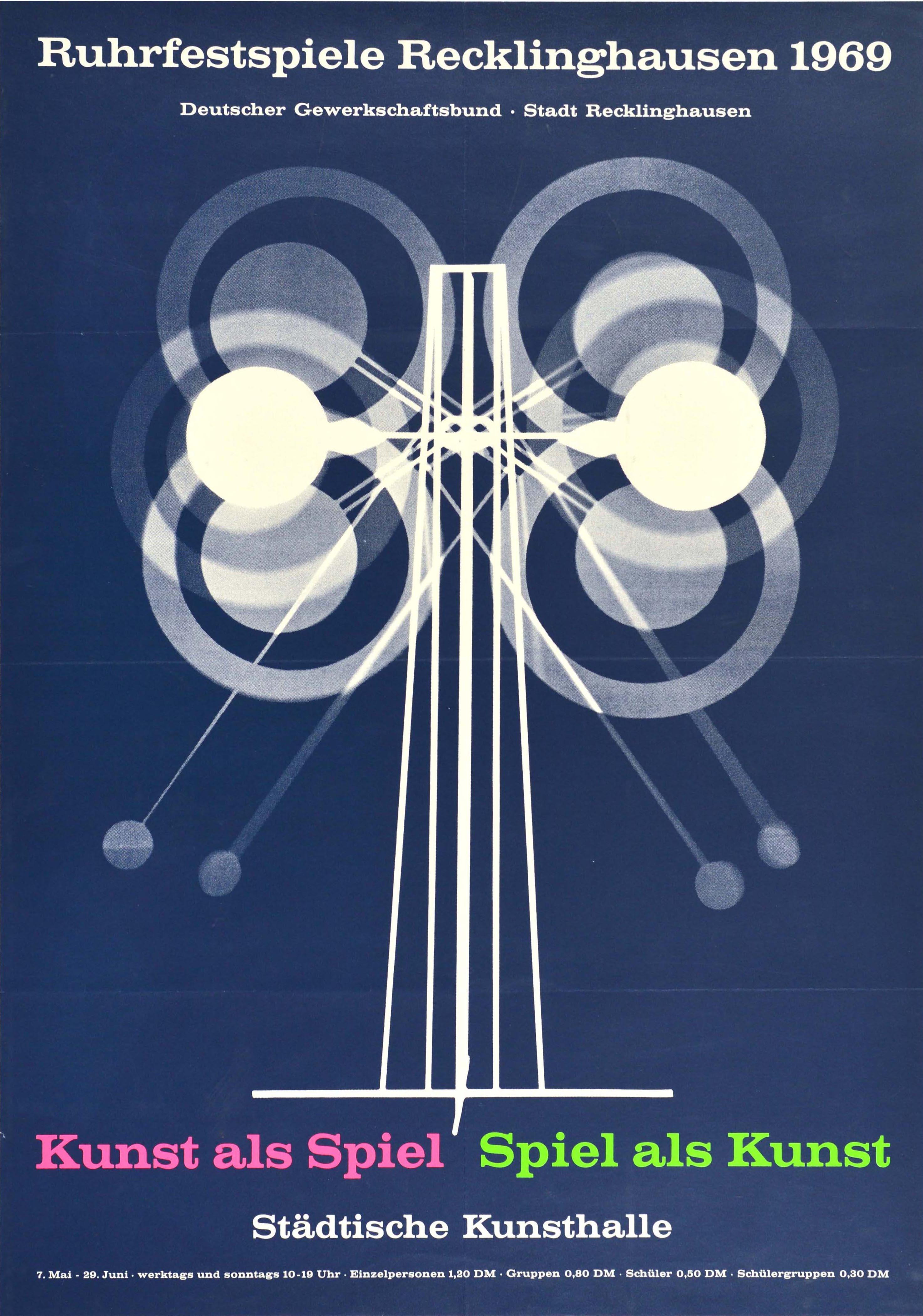 Unknown Print – Original Vintage-Poster, Theaterfestival, Ruhr Festival, Kunstausstellung, Modernismus