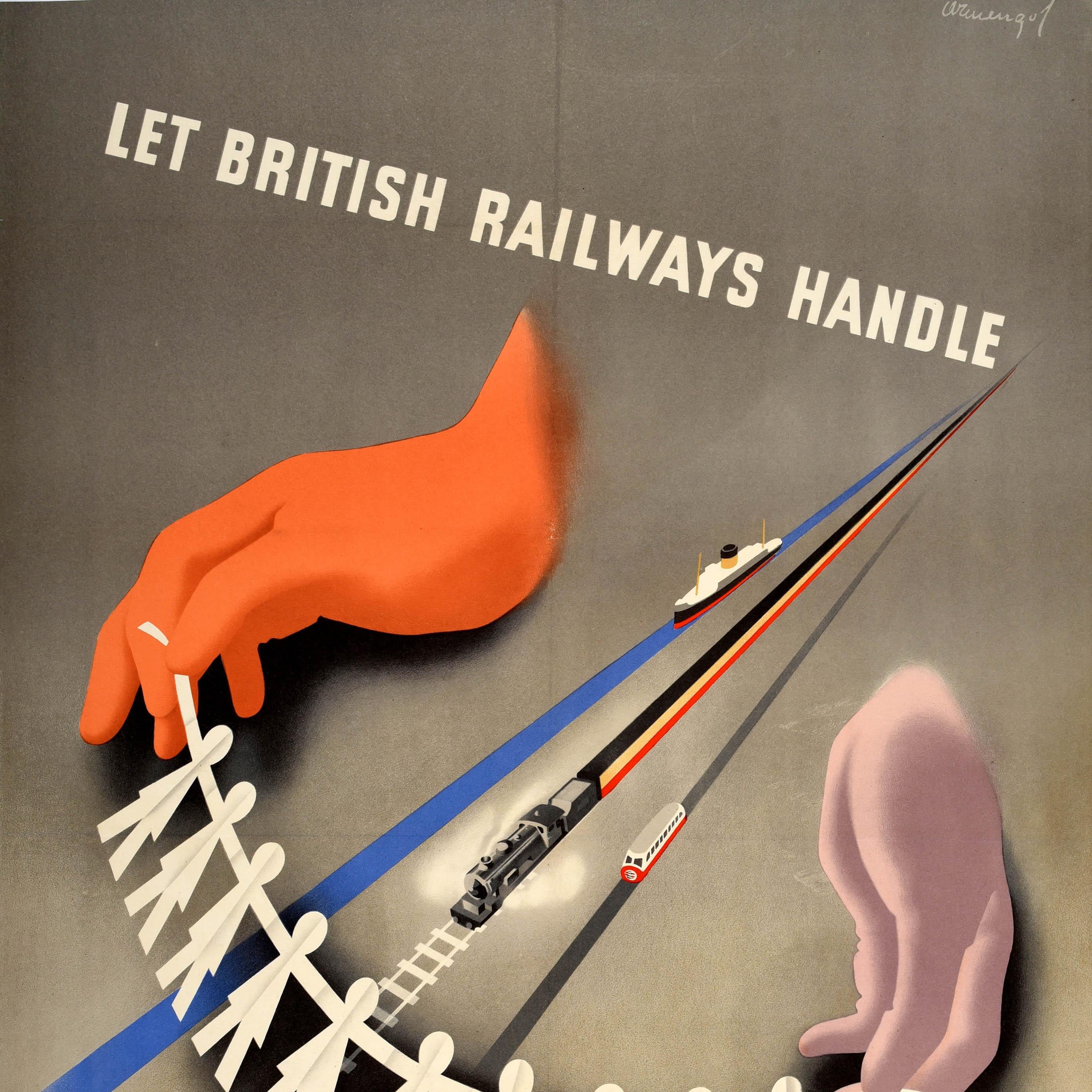 Original Vintage Travel Advertising Poster British Railways Handle Party Outing  - Brown Print by Unknown