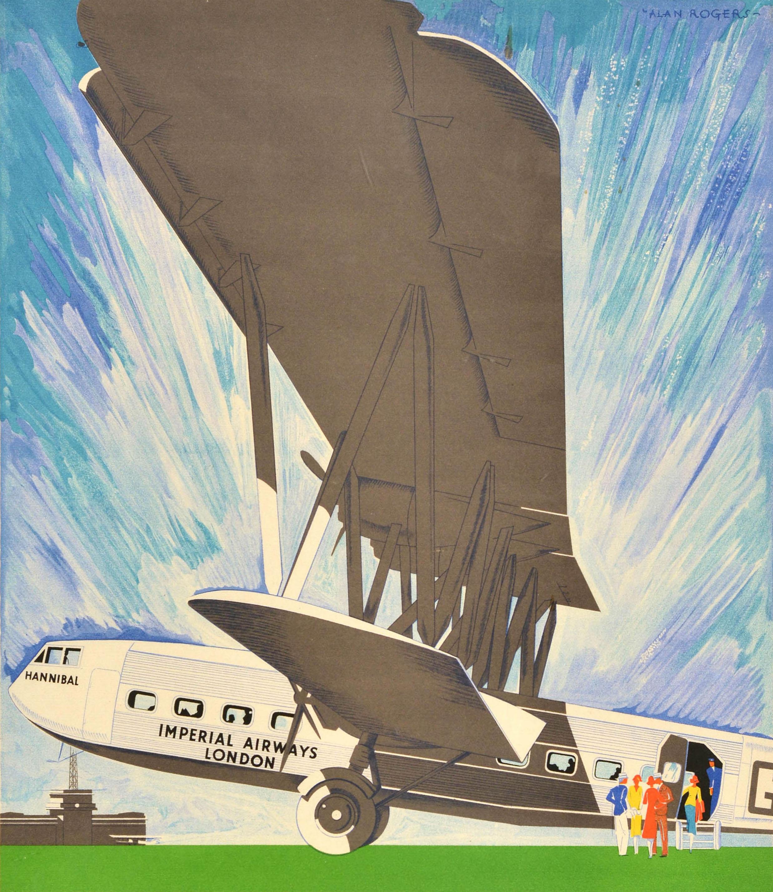 Original Vintage Travel Advertising Poster Imperial Airways Largest Air Liners - Print by Unknown