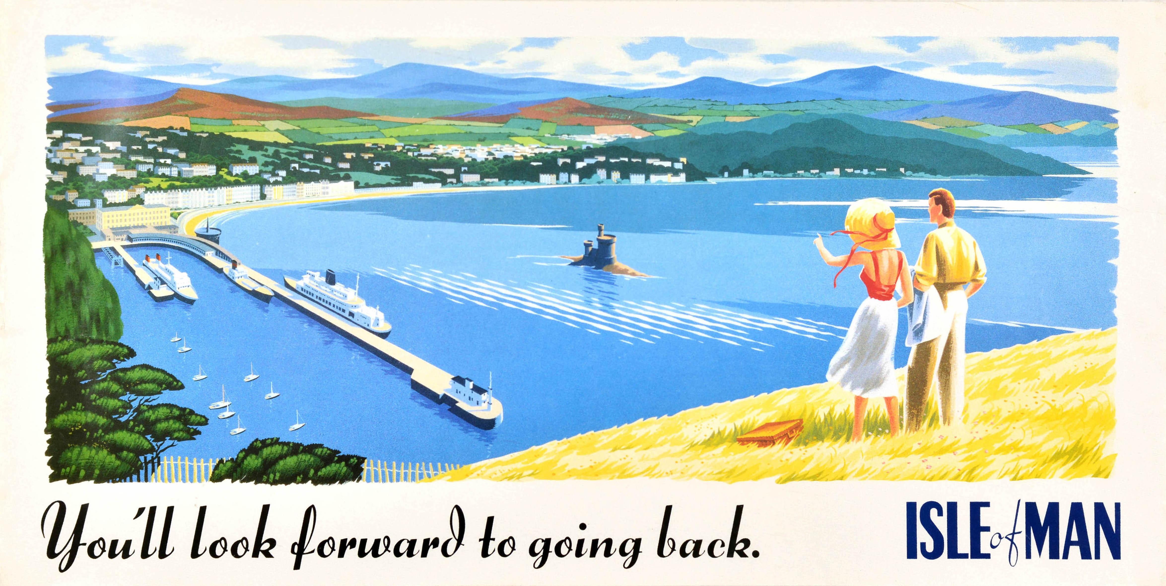 Unknown Print - Original Vintage Travel Advertising Poster Isle Of Man Douglas England Design