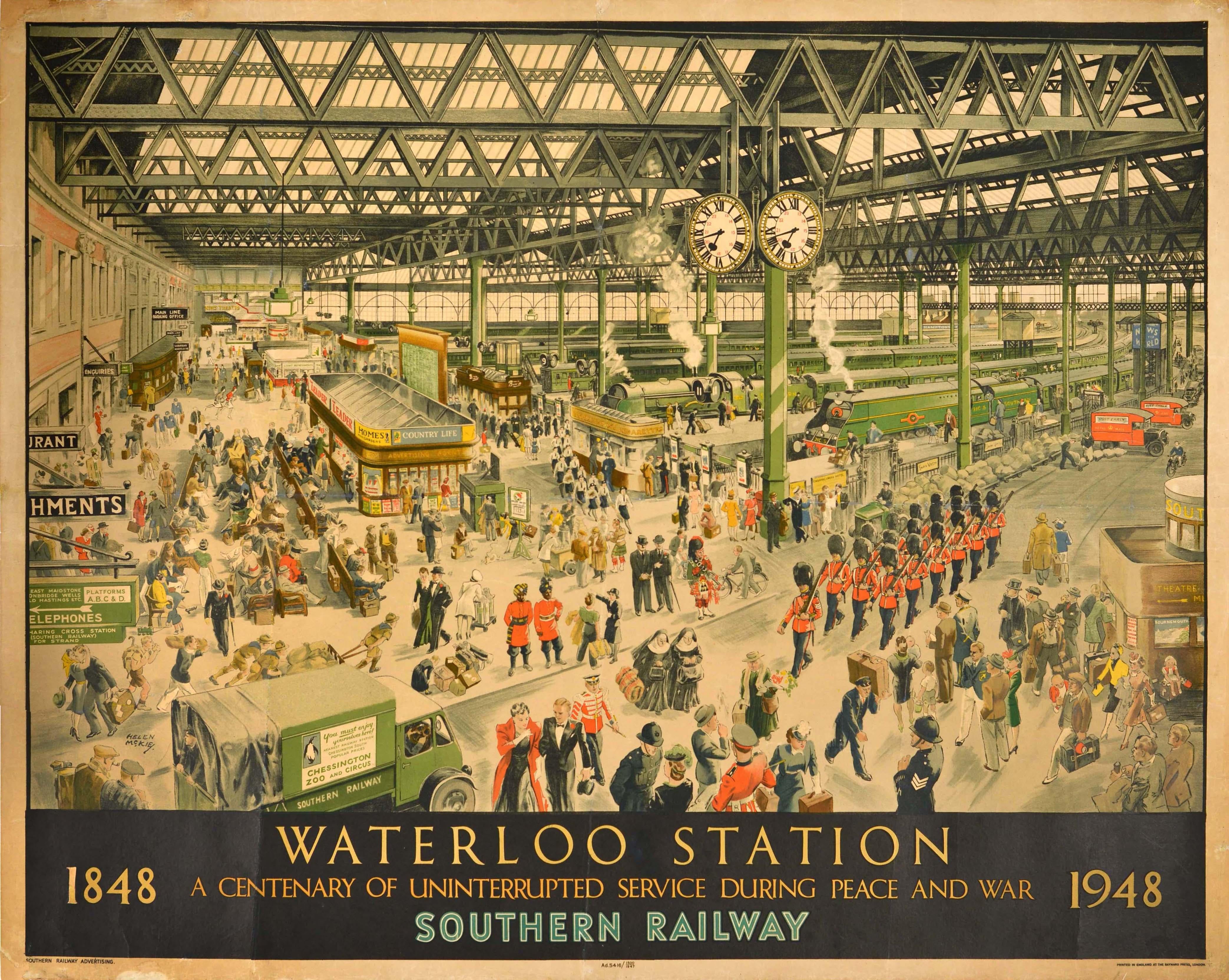 Unknown Print - Original Vintage Travel Advertising Poster Waterloo Station Southern Railway 