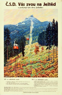 Original Vintage Travel Poster Advertising CSD Czechoslovak State Railways Czech