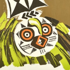 Original Vintage Travel Poster Air Afrique Upper Volta Burkina Faso Africa Art