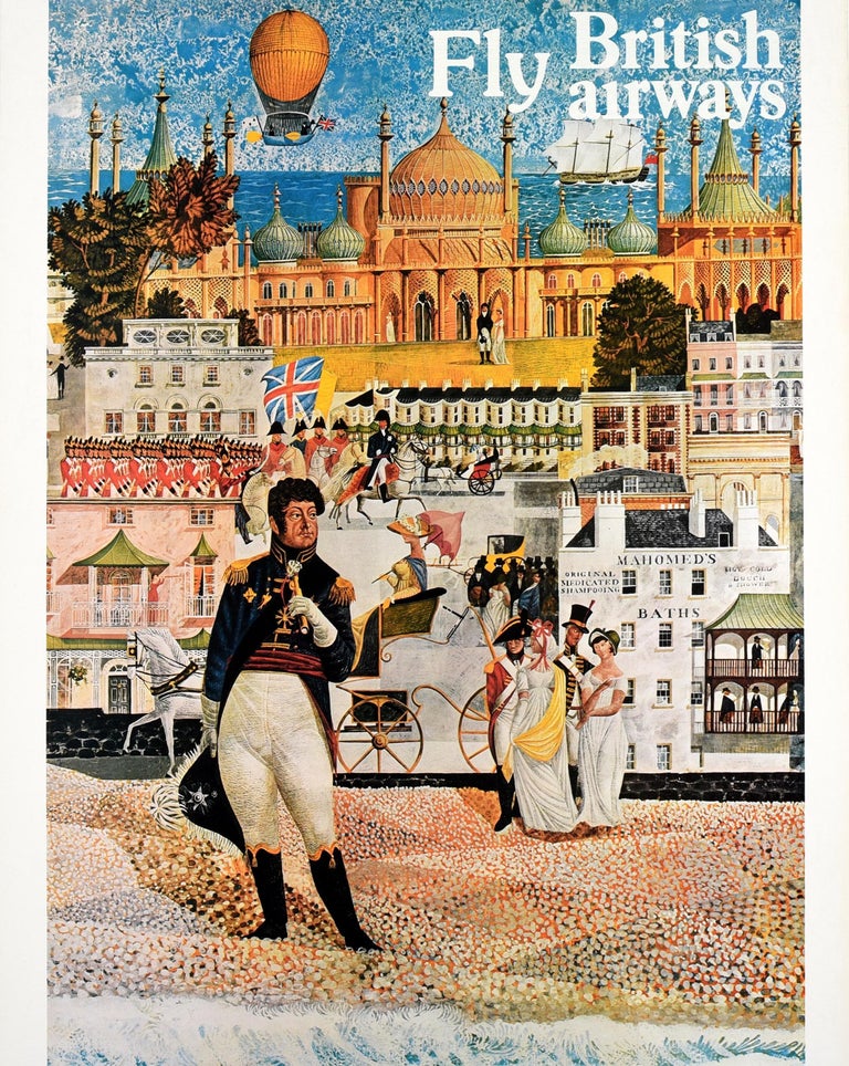 Unknown - Original Vintage Travel Poster Britain Land Of History British  Airways Brighton For Sale at 1stDibs
