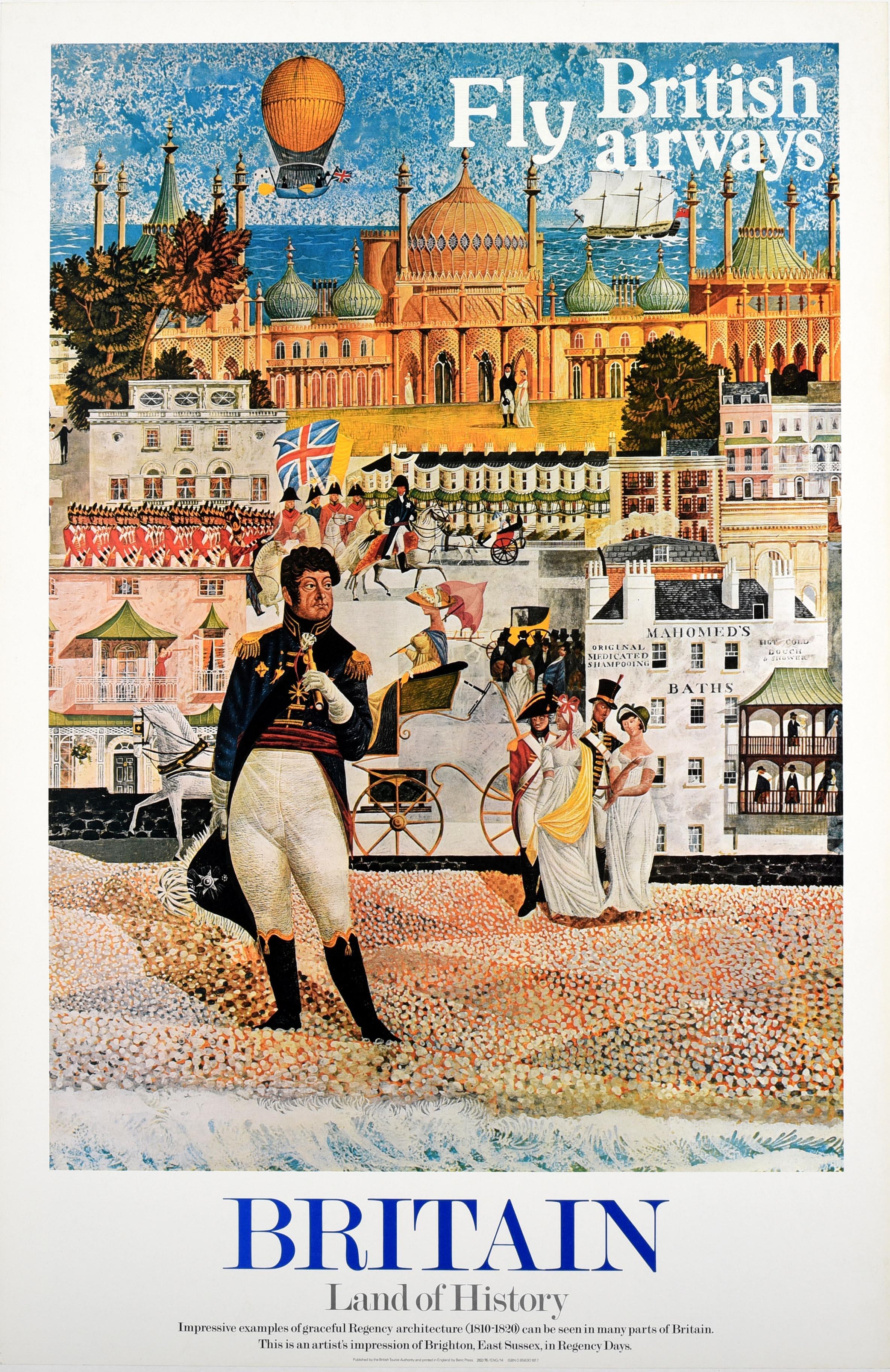 Unknown Print - Original Vintage Travel Poster Britain Land Of History British Airways Brighton