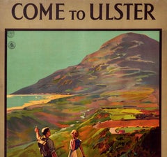 Original Vintage Travel Poster Come To Ulster Royal Mail Routes Scenic Ireland