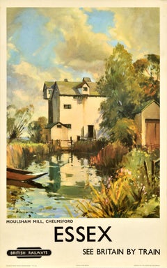 Affiche de voyage originale d'Essex Moulsham Mill Chelmsford British Railways