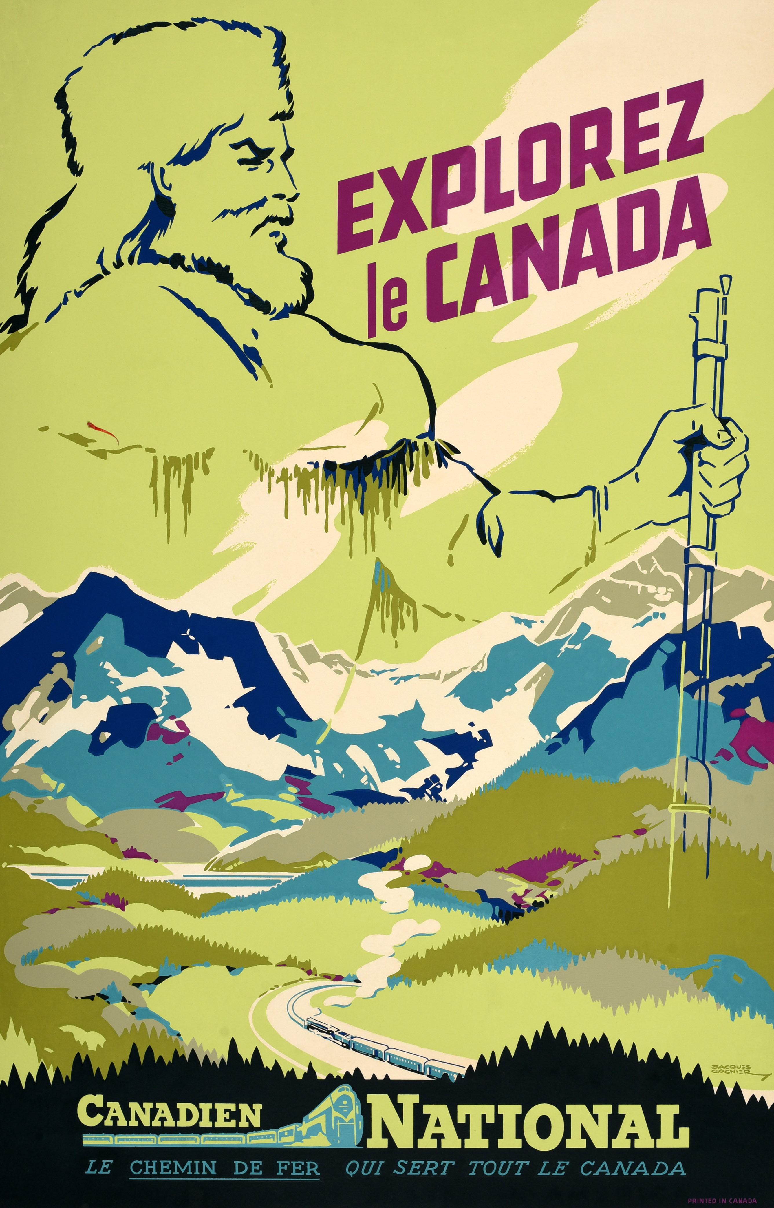 Original Vintage Travel Poster Explore Canada Canadian National Railways Gagnier - Print by Unknown