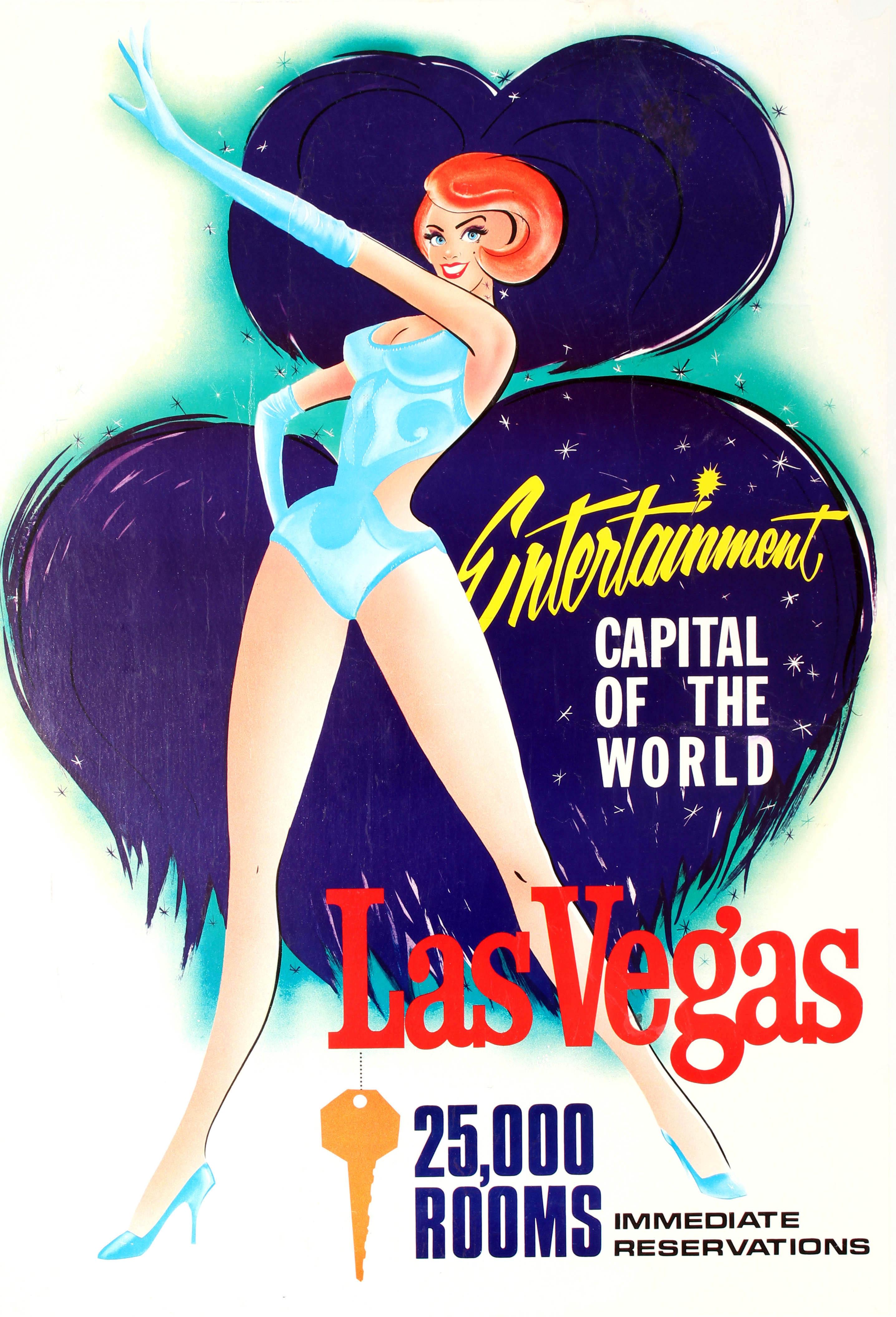 Unknown Print - Original Vintage Travel Poster For Las Vegas Entertainment Capital Of The World