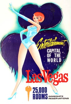 Original Vintage Travel Poster For Las Vegas Entertainment Capital Of The World