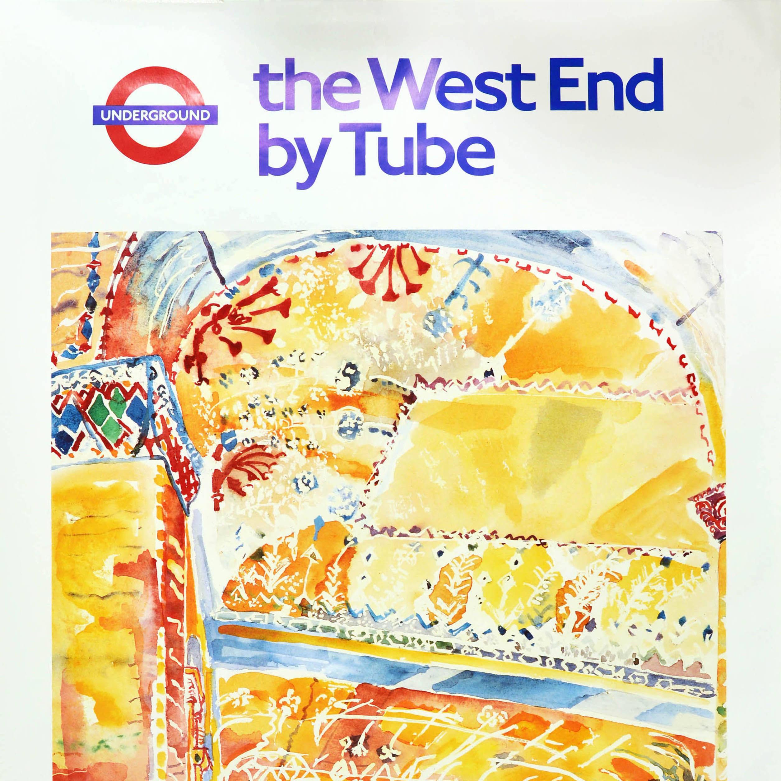 Affiche de voyage vintage originale London Underground West End par Tube Criterion Art - Beige Print par Unknown