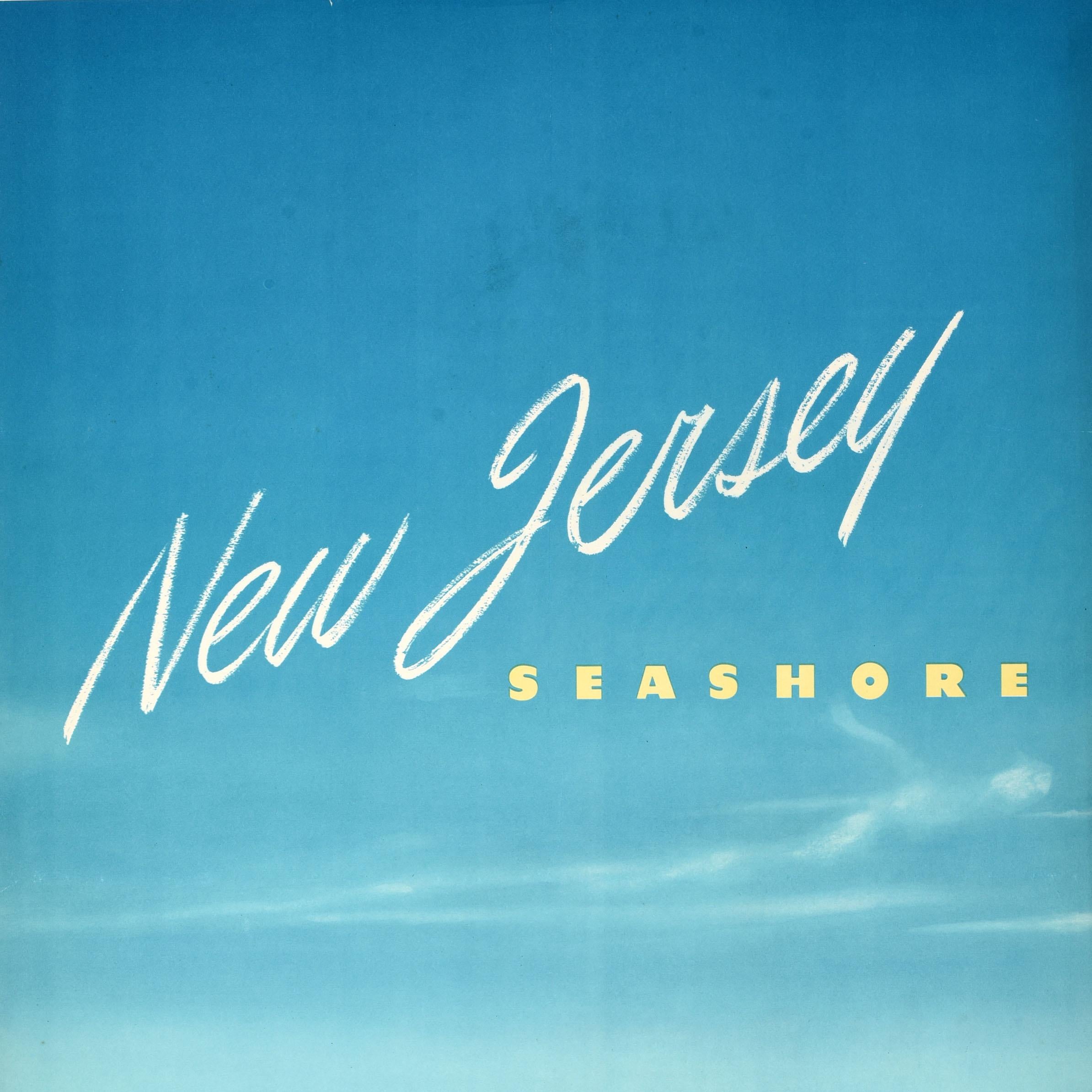 Original Vintage Travel Poster New Jersey Seashore Pennsylvania Railroad Beach - Print by Unknown