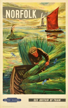 Original Vintage Travel Poster Norfolk British Railways See Britain By Train
