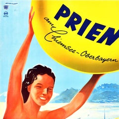 Original Vintage Travel Poster Prien Am Chiemsee Spa Oberbayern Bavaria Germany