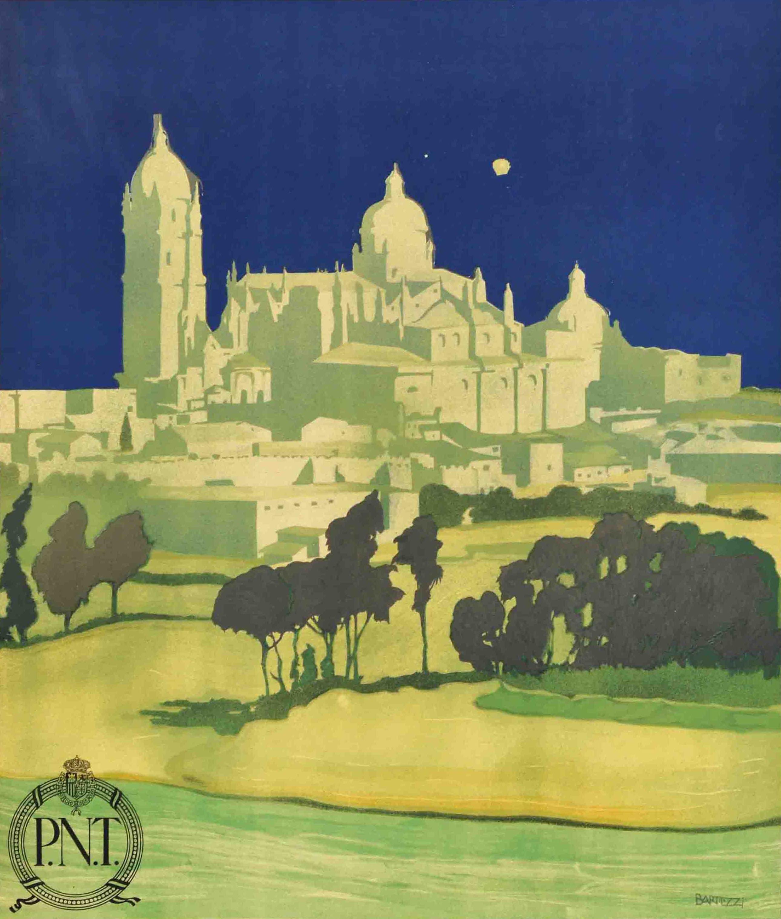 Poster di viaggio originale d'epoca Salamanca Città del Rinascimento PNT Spagna Cattedrale - Print di Unknown