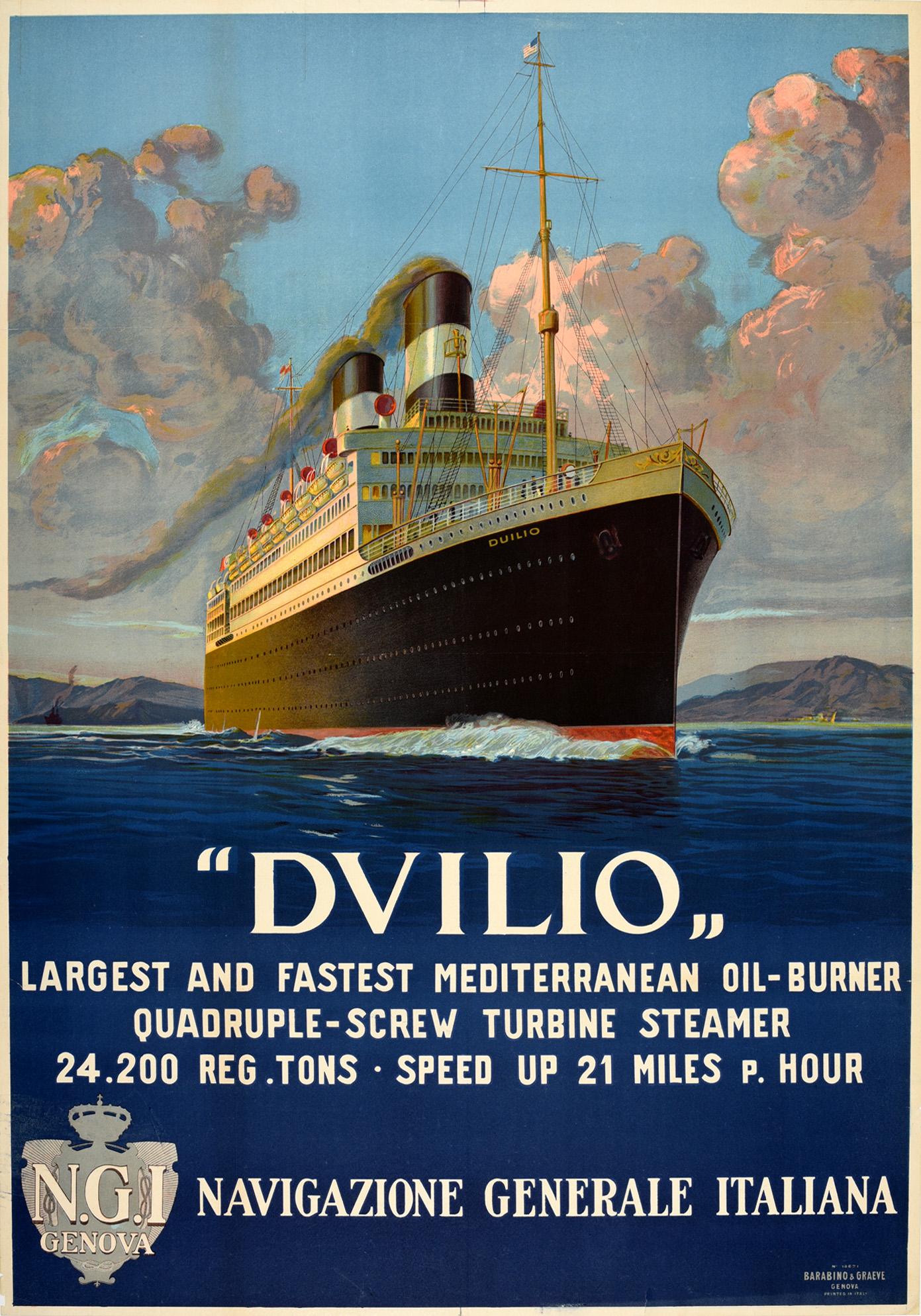 Israel Vintage Oceanliner Cruise Ship Travel Advertisement Art Poster Print S.S 