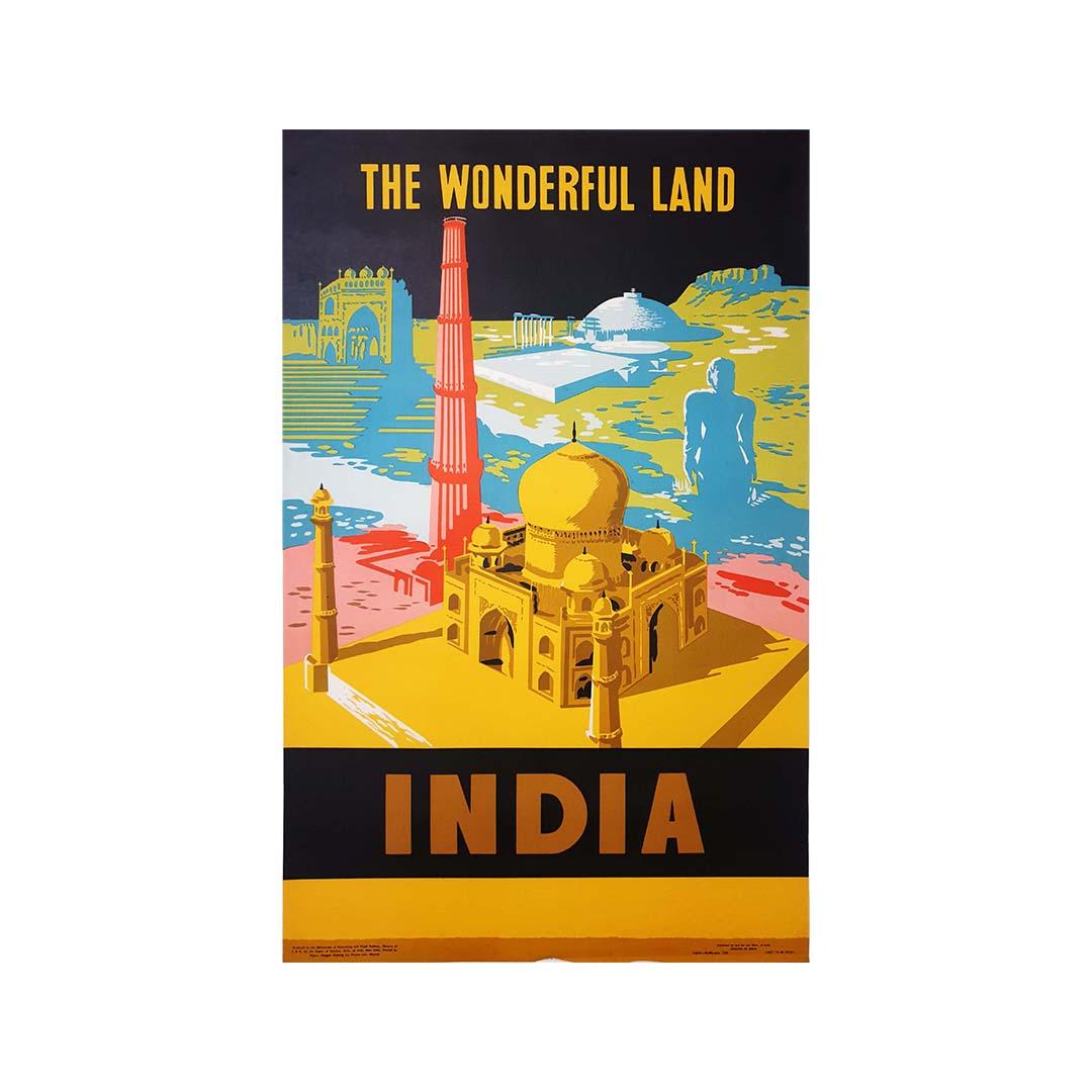 Original vintage travel poster to INDIA The Wonderful Land - Print by Unknown
