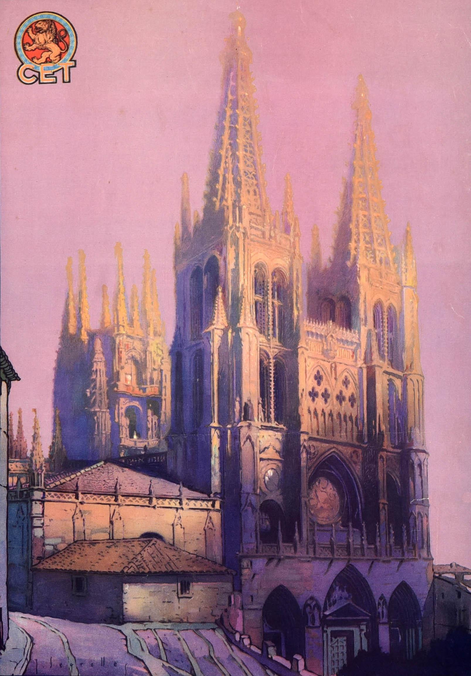 Original-Vintage-Reiseplakat Visit Burgos Spanien Caput Castellae CET Espana – Print von Unknown