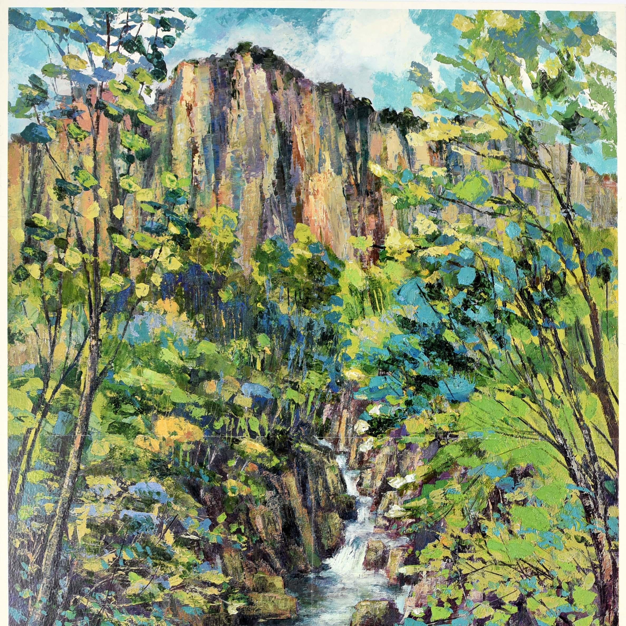 Poster di viaggio originale d'epoca Zao National Park Miyagi Japan Suzuki Midcentury - Print Marrone di Unknown