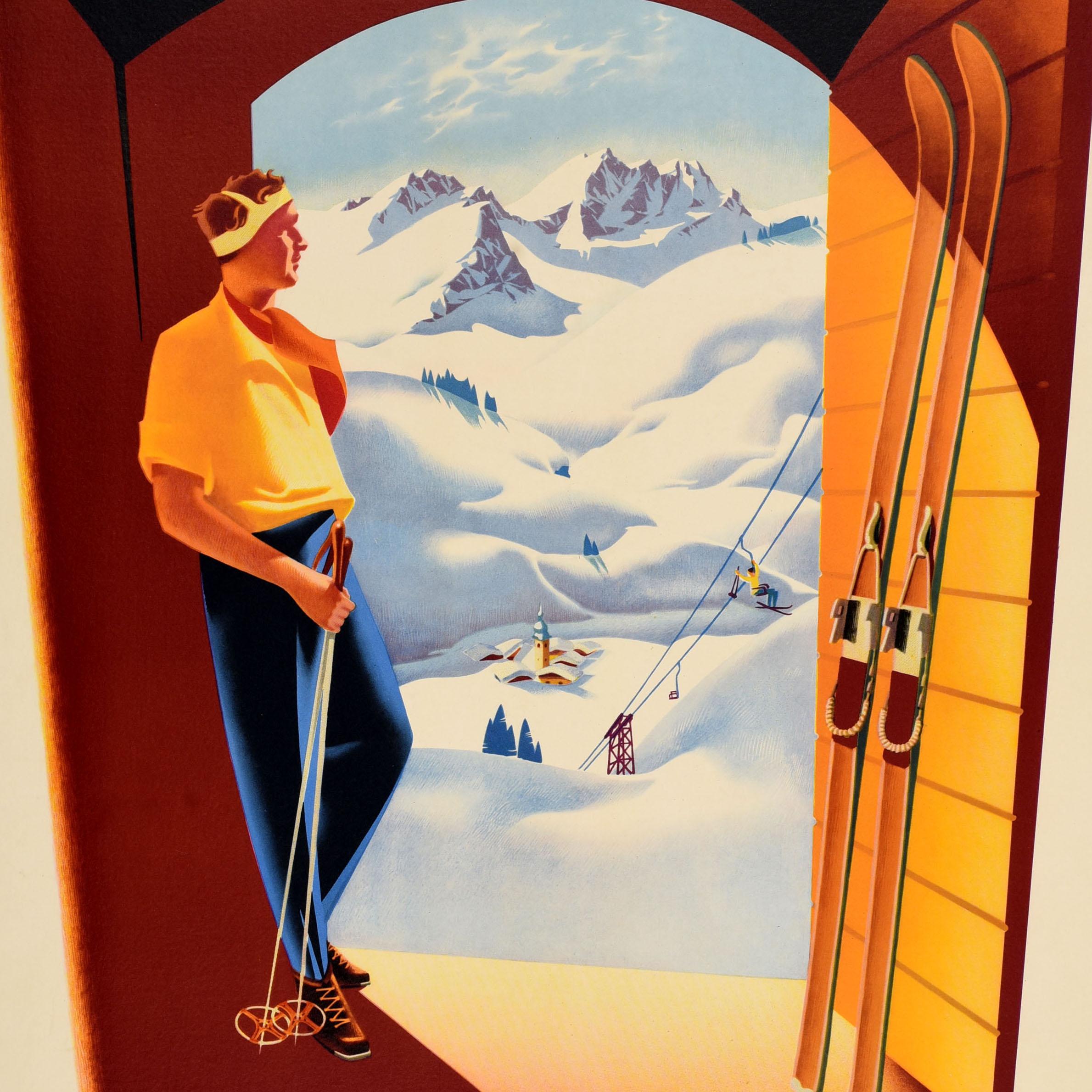 Póster Original Vintage Travel Winter Sports Autriche Austria Hans Ebner Esquí - Print de Unknown
