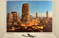 Original Vintage TWA Poster New York City The Lights Of Manhattan Airline Travel