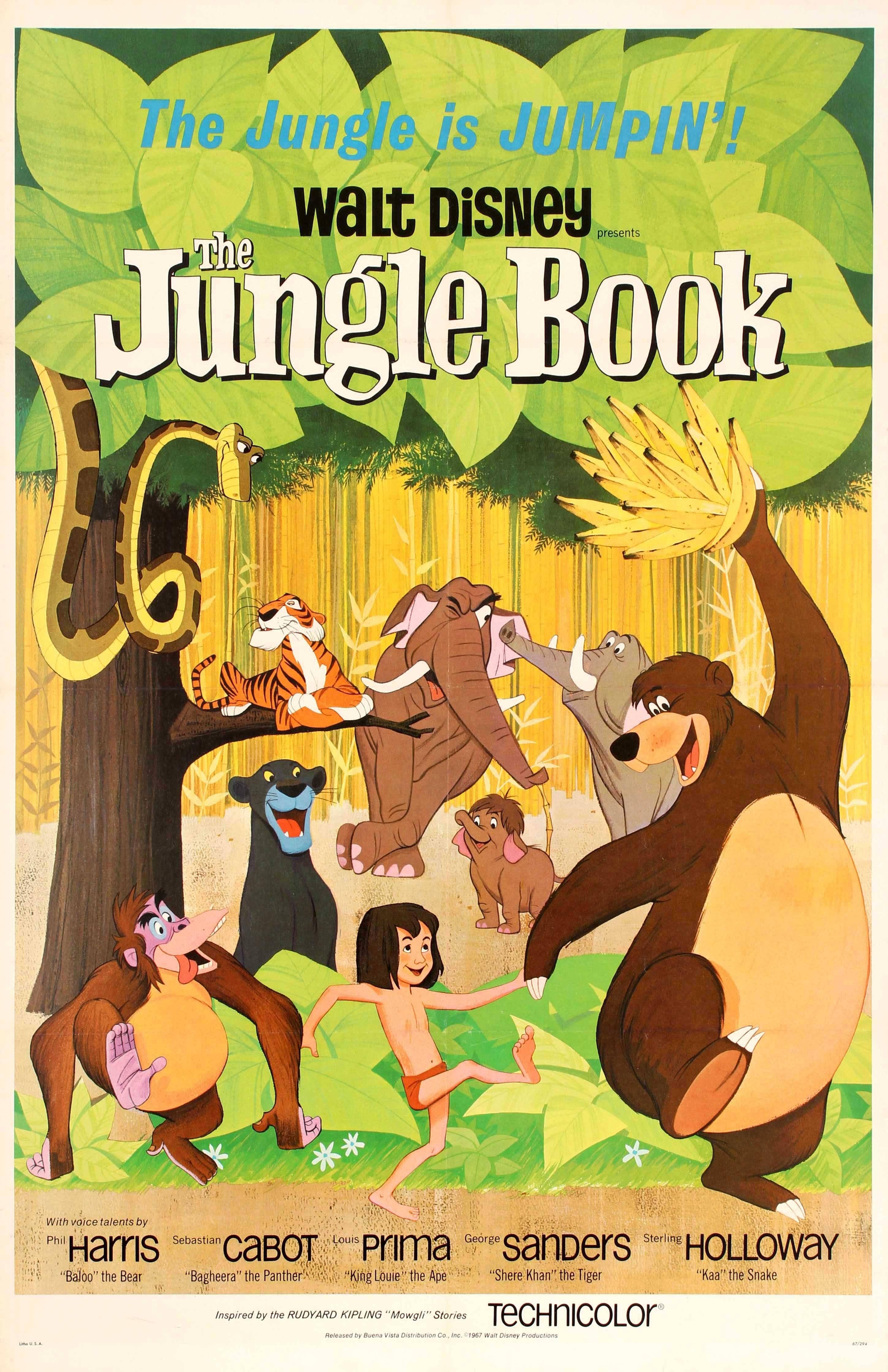 Unknown Print - Original Vintage Walt Disney Movie Poster For The Family Classic The Jungle Book