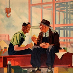 Original Vintage War Food Propaganda Poster Wheatmeal Bread Rationing WWII