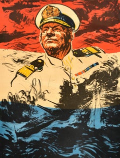 Original Vintage War Poster UK Navy Recruitment Holland WWII Dutch East Indies