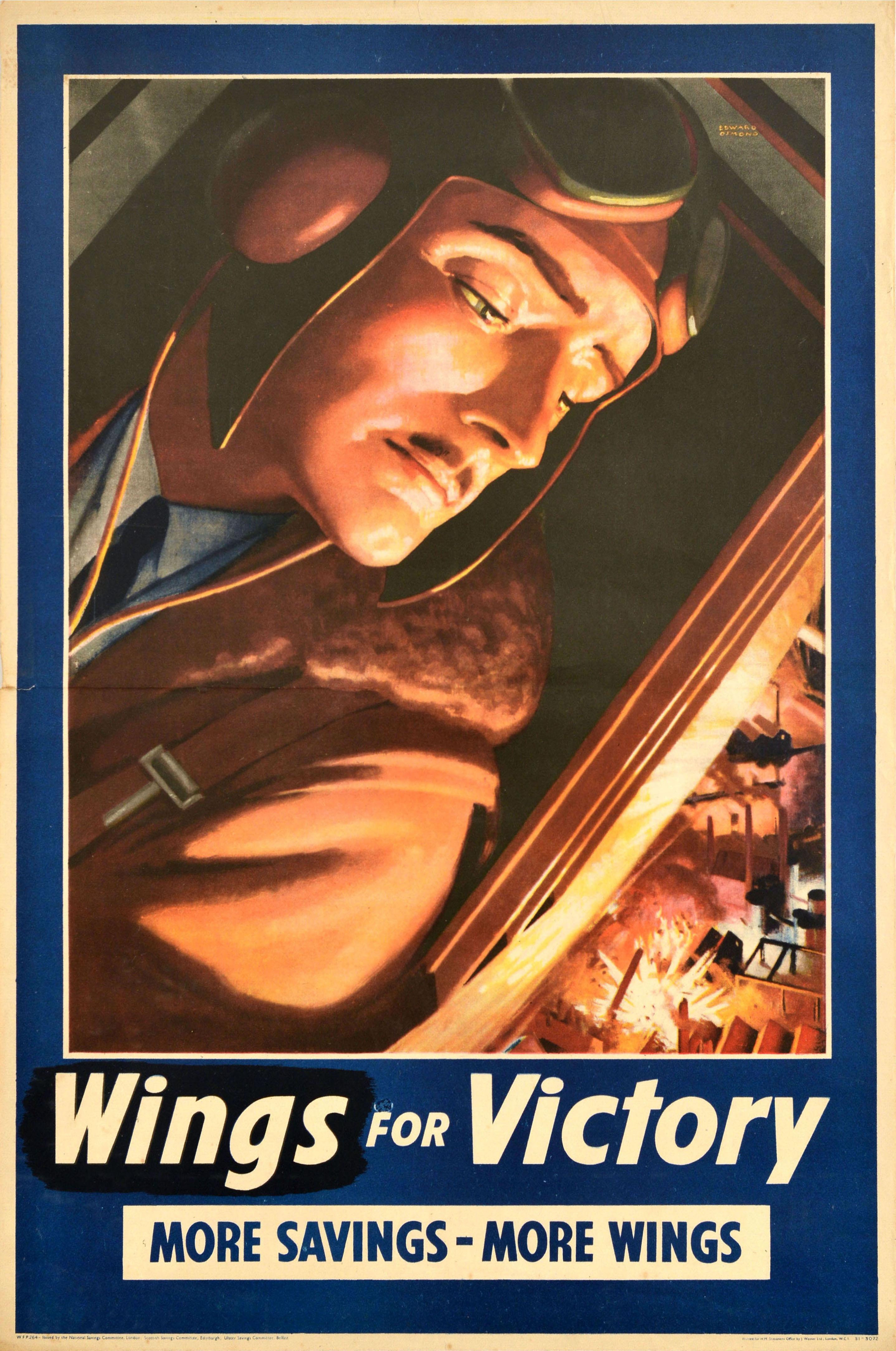 Print de Unknown - Original Vintage Cartel de Guerra Alas Para la Victoria Más Ahorro Más Alas Segunda Guerra Mundial RAF