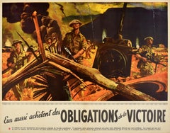 Poster originale di propaganda di guerra d'epoca Anche loro comprano i Victory Bonds Canada WWII