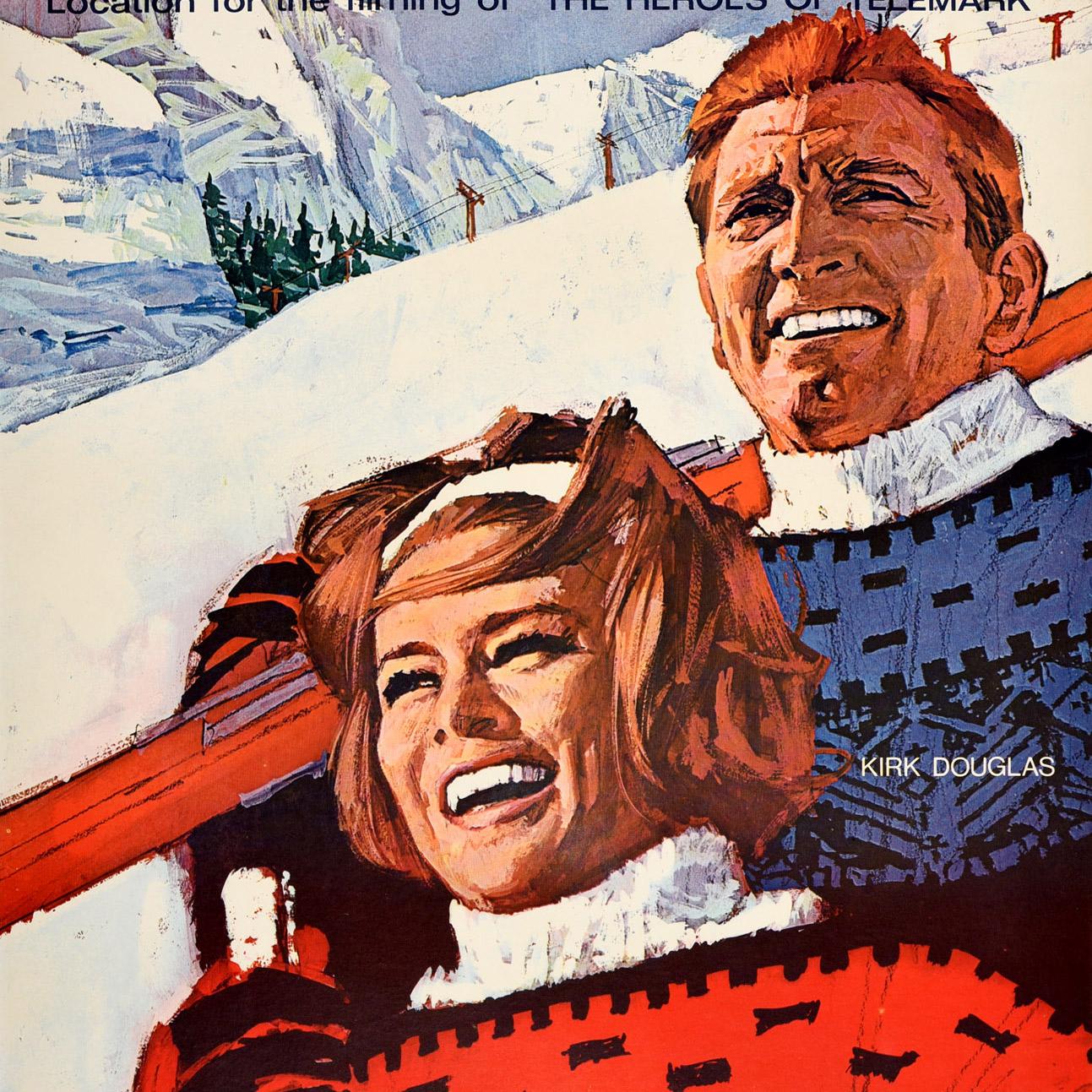 Original Vintage Winter Sport Poster Norway Home Of Skiing Heroes Of Telemark - Print by Unknown