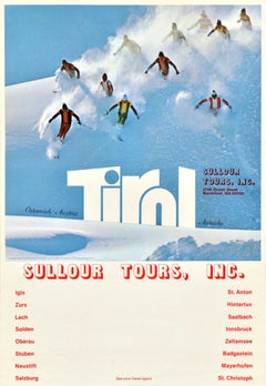 Original Vintage Winter Sport Skiing Travel Poster Tirol Austria Osterreich