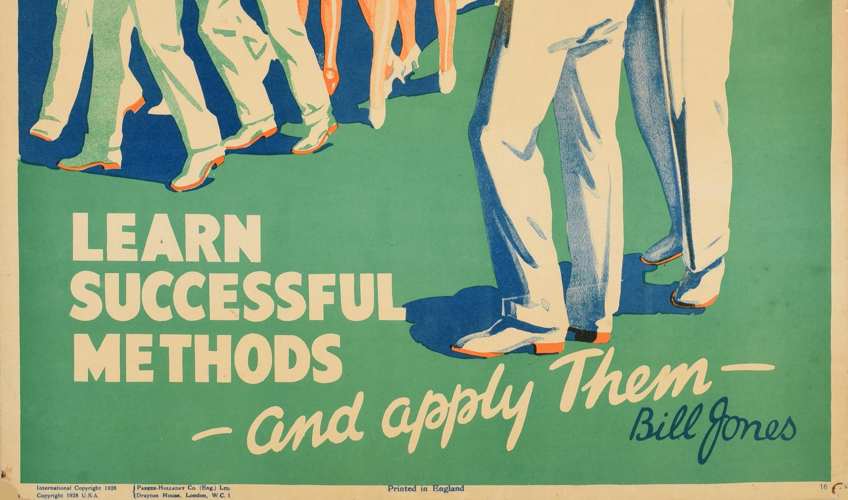 Poster originale d'epoca per la motivazione al lavoro Perché l'invidia Bill Jones Cricket Sport Design - Print Beige di Unknown