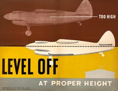Original Vintage World War II Poster for Pilots - Level Off at Proper Height