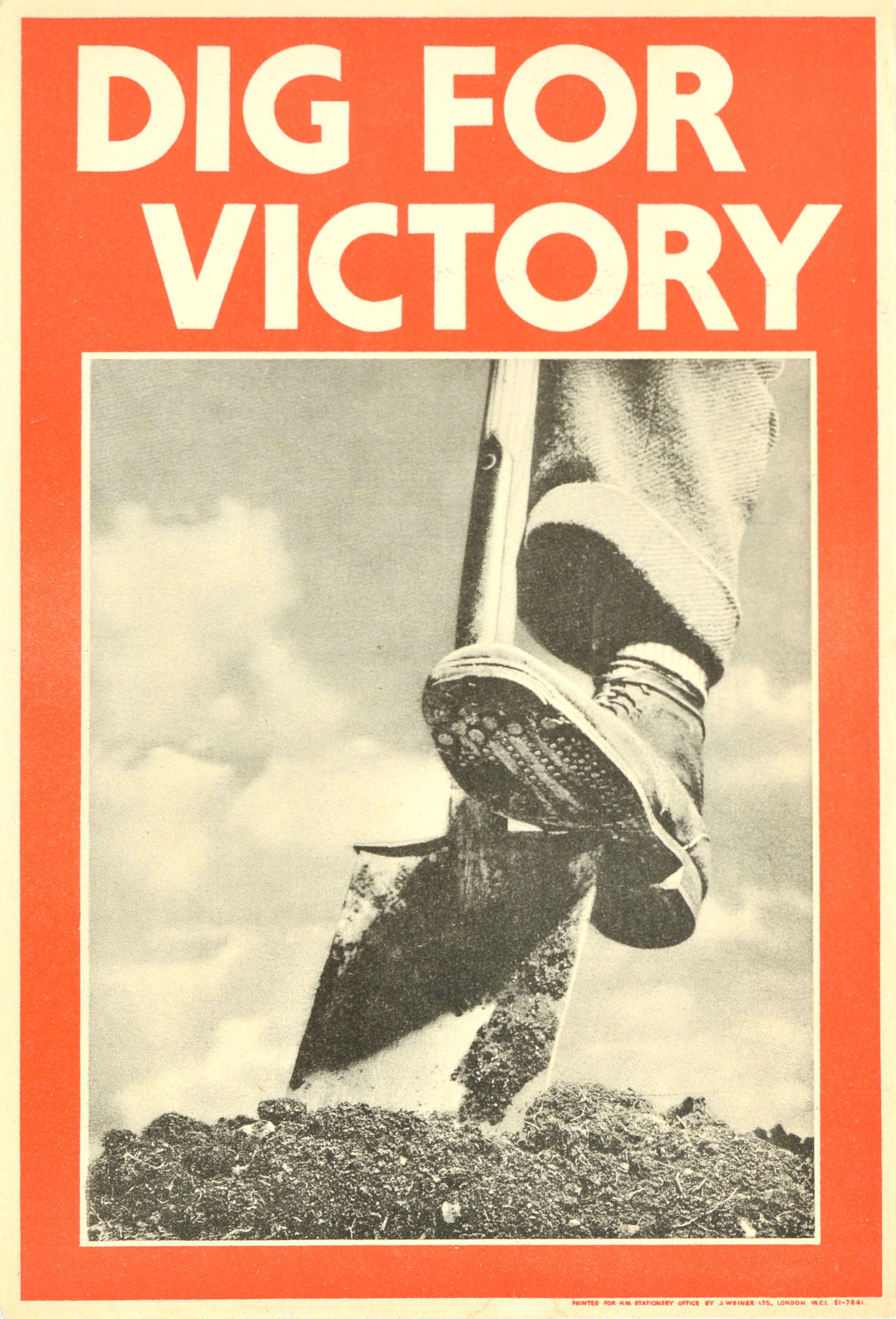 Print di Unknown - Poster propagandistico originale d'epoca della Seconda Guerra Mondiale Dig For Victory WWII Home Front