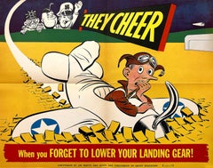 Original Vintage WWII Air Force Poster They Cheer - Landing Gear c1943