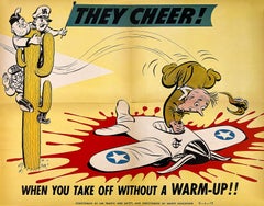 Original Vintage WWII Air Force Poster They Cheer - When You Take Off Without