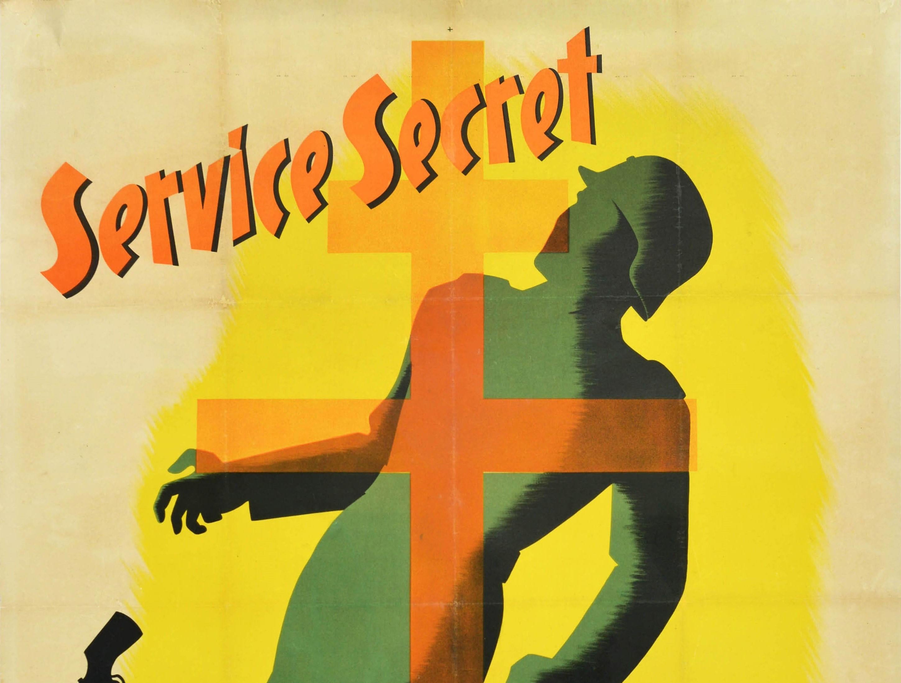 Original Vintage WWII Film Poster Service Secret Mission Spy War Drama Movie Art - Print by Unknown