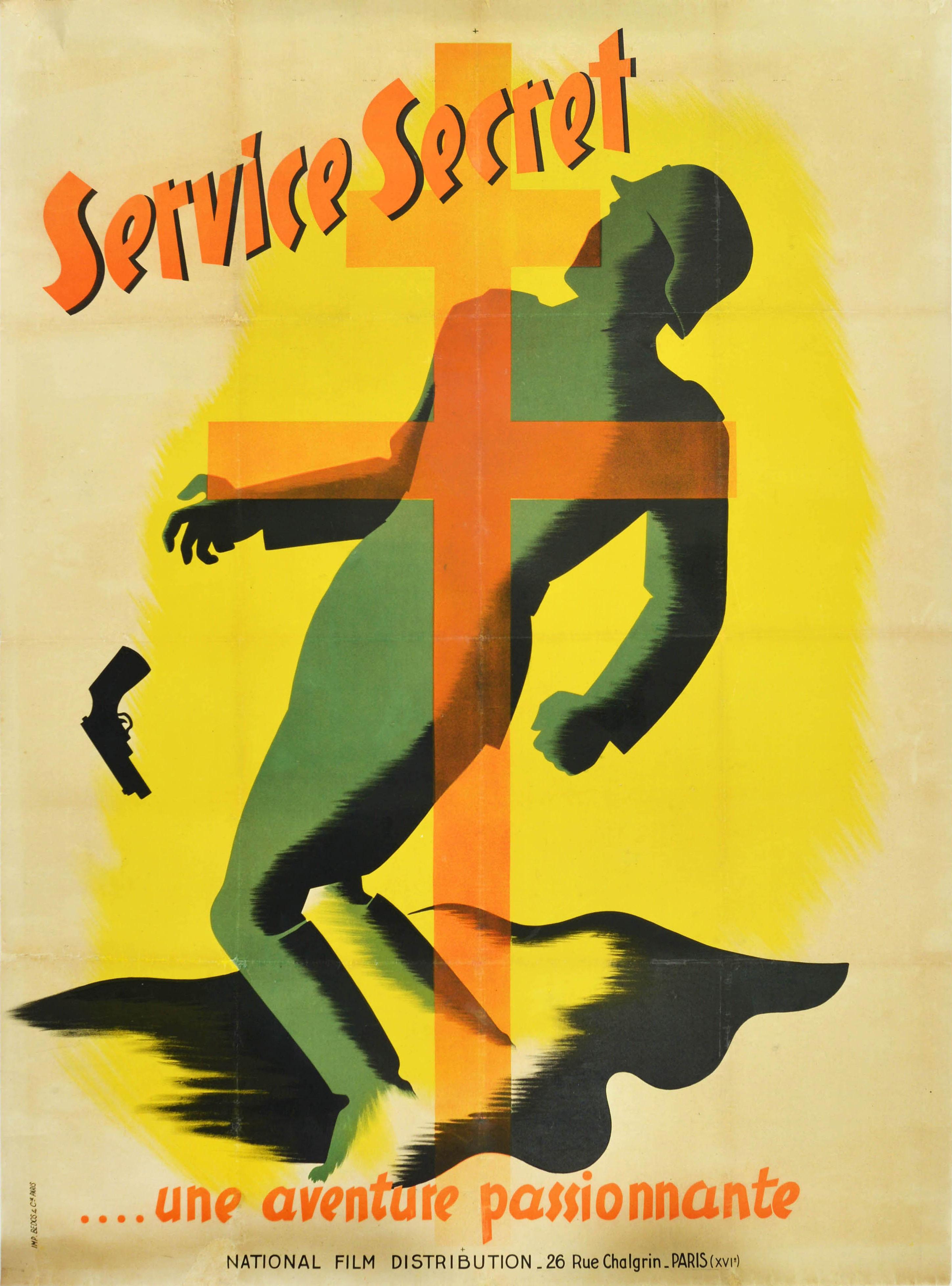 Unknown Print - Original Vintage WWII Film Poster Service Secret Mission Spy War Drama Movie Art