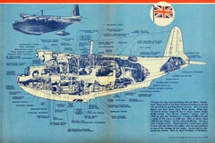 Original Vintage WWII Poster Sunderland Flying Boat RAF Coastal Command Aircraft