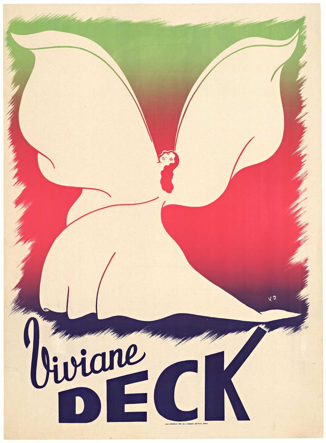 Original "Viviane Deck" personality vintage poster