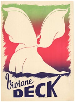 Original "Viviane Deck" personality vintage poster