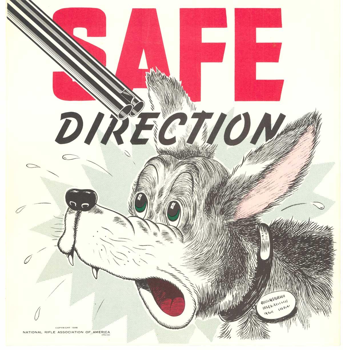 Original Cuidado .. Dirección segura  Póster de seguridad de armas NRS vintage - Print de Unknown
