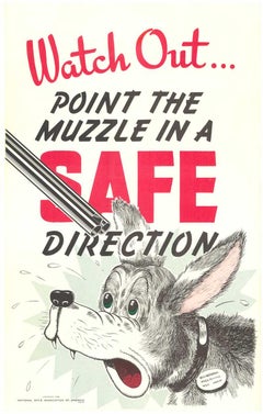Original Watch Out .. Safe Direction  NRS Vintage gun safety poster