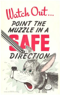 Original Watch Out .. Safe Direction  NRS vintage gun safety poster