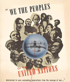 Original "We the Peoples of the United Nations" 1945 vintage poster