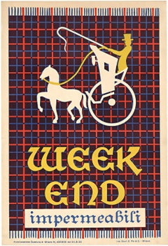 Original Week End Impermeabili vintage Italian poster