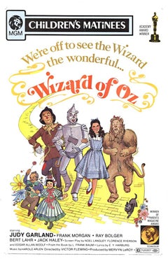 Original "Wizard of Oz" Children's Matinees vintage movie poster  1972