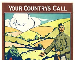 Original "Your Country's Call, Enlist Now" 1915 vintage British poster